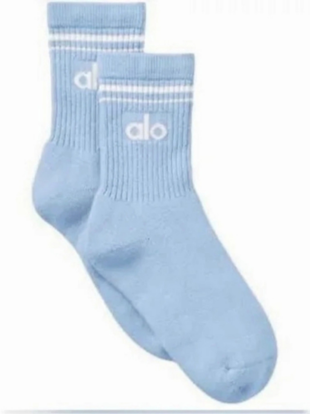 Alo Unisex Half-Crew Throwback Sock Seashell Blue/White